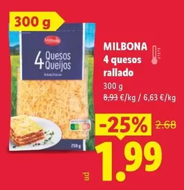 Milbona - 4 Quesos Rallado
