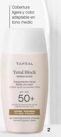 Yanbal - Total Block Dermafusión SPF 50+ Fluido Con Color