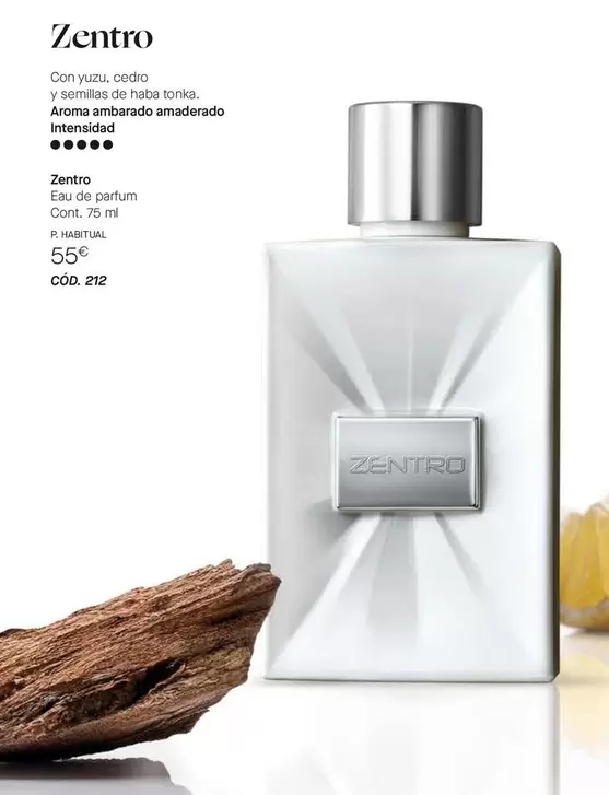 Zentro - Con Yuzu, Cedro Y Semillas De Haba Tonka. Aroma Ambarado Amaderado Intensidad