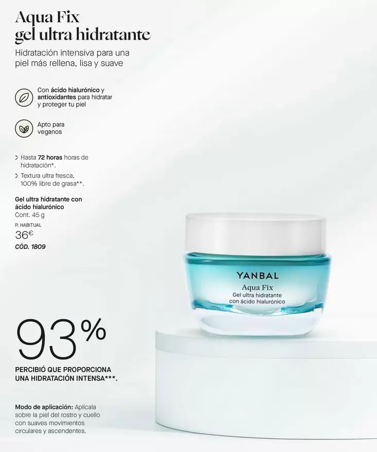 Yanbal - Gel Ultra Hidratante Con Acido Huiquifico