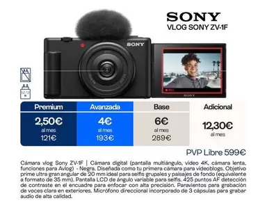 Sony - Camara Vlog ZV-1F