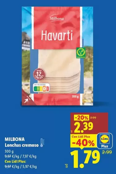 Milbona - Lonchas Cremoso
