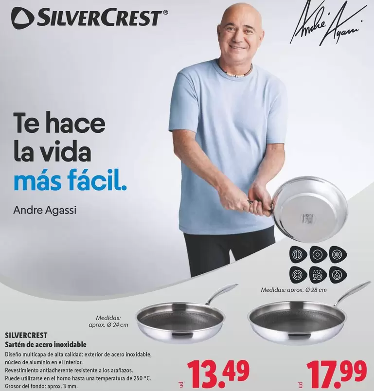 SilverCrest - Sarten De Acero Inoxidable