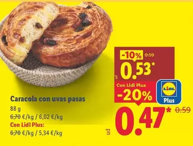 Caracola Con Uvas Pasas