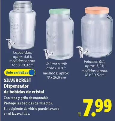 SilverCrest - Dispensador De Bebidas De Cristal