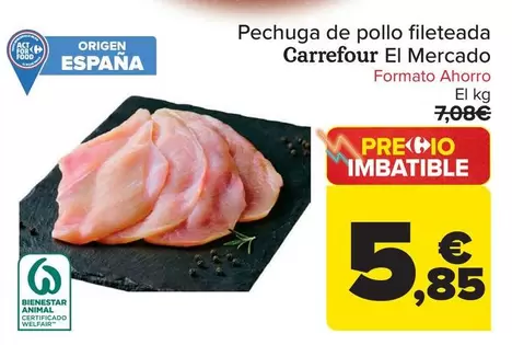 Carrefour El Mercado - Pechuga De Pollo Fileteada
