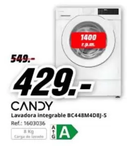 Candy - Lavadora Integrable Bc448m4d8j-s