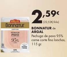 Argal - Bonnatur De Pechuga De Pavo 95% Carne Corte Fino Lonchas