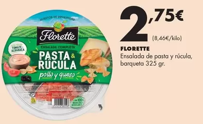 Florette - Ensalada De Pasta Y Rucula, Barqueta