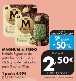 Magnum De Frigo - Helado Signature De Pistacho O De Melocotón