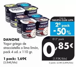 Danone - Yogur Griego De Stracciatella O Lima Limón