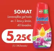 Somat - Lavavajillas Gel Todo En 1 Lima Y Limón