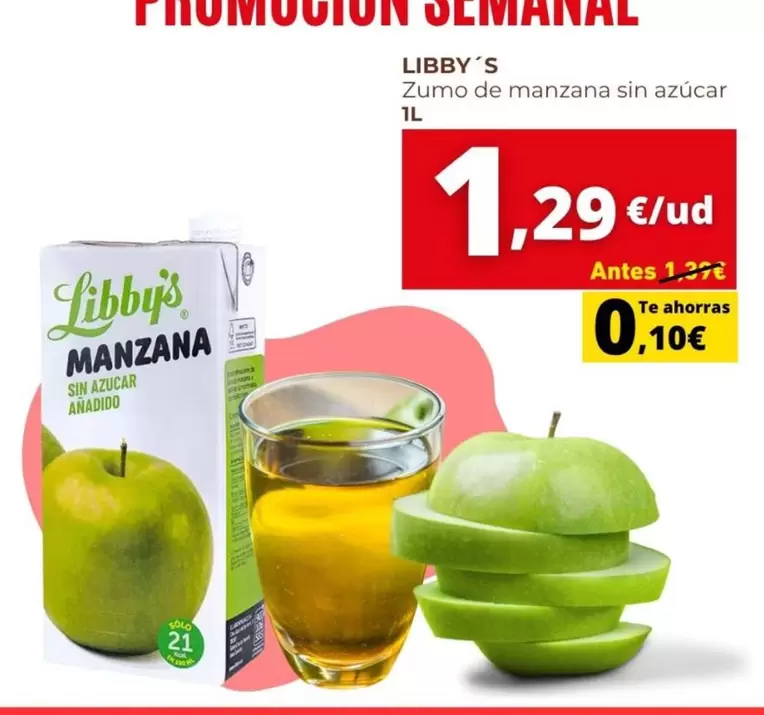 Libby's - Zumo De Manzana Sin Azucar