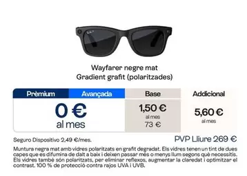 Wayfarer Negre Mat Gradient Grafit