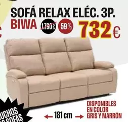 Sofá Relax Eléc. 3P. BIWA