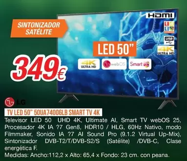 LG - TV LED 50" 50UA74006LB SMART TV 4K