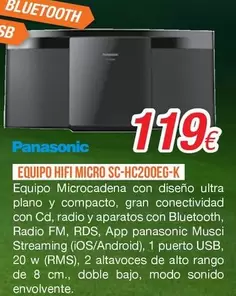 Panasonic - EQUIPO HIFI MICRO SC-HC200EG-K