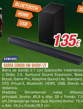 Samsung - Barra Sonido HW-B450F/ZF