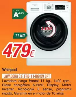 Whirlpool - Lavadora C.F. FFB- 11489 BV SPT