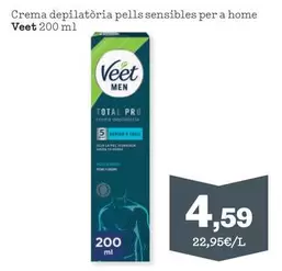 Veet - Crema Depilatòria Pells Sensibles Per A Home