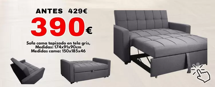 Sofa Cama Tapizada En El Gris