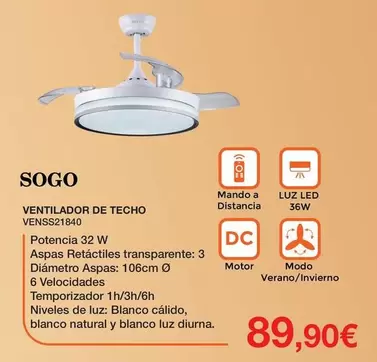 Sogo - Ventilador De Techo