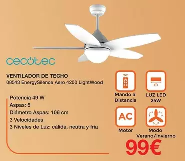 Cecotec - Ventilador De Techo