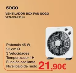 Sogo - Ventilador Box Fan