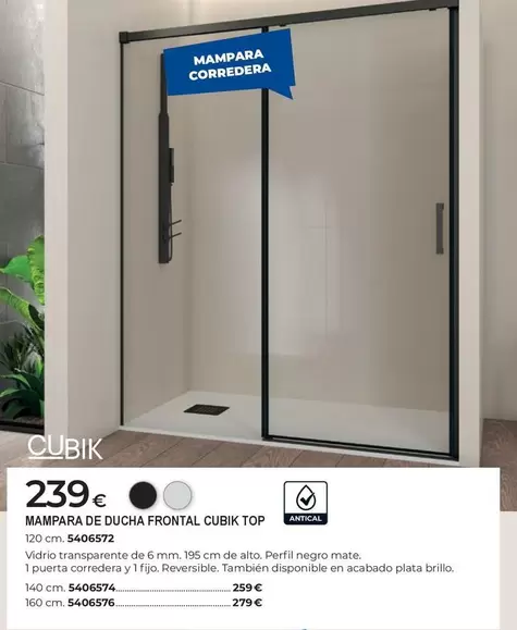 Mampara De Ducha Frontal Cubik Top