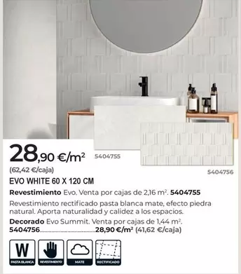 evo - Evo White 60 X 120 Cm