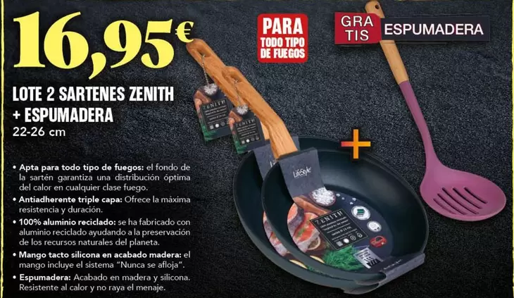 Planeta - Lote 2 Sartenes Zenith + Espumadera