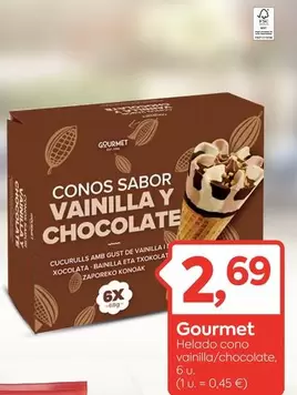Gourmet - Helado Cono Vainilla/ Chocolate