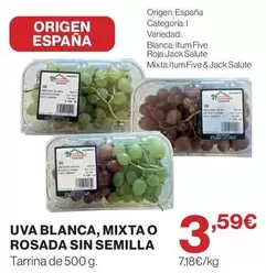 origen - Uva Blanca, Mixta O Rosada Sin Semilla