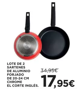 El Corte Inglés - Lote De 2 Sartenes De Aluminio Forjado De 20-24 Cm Chrome