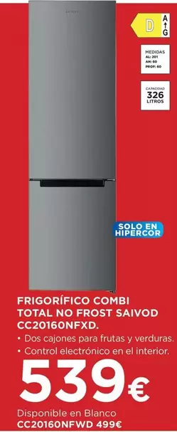 Saivod - Frigorifico Combi Total No Frost Cc20160nkyd