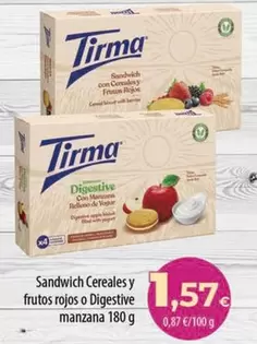 Tirma - Sandwich Cereales Y Frutos Rojos O Digestive Manzana