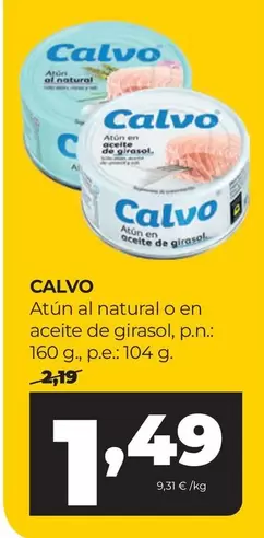 Calvo - Atun Al Natural O En Aceite De Girasol