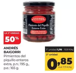 Andrés Baigorri - Pimientos Del Piquillo Enteros Extra