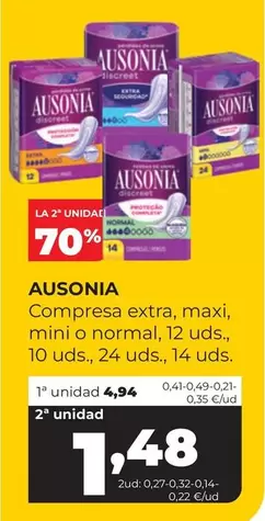 Ausonia - Compresa Extra, Maxi, Mini Normal