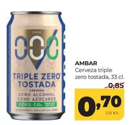 ambar - Cerveza Triple Zero Tostada