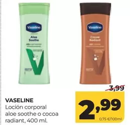Vaseline Loción Corporal Aloe Soothe O Cocoa Radiant