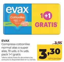 Evax - Compresa Cottonlike Normal Alas O Super Alas, O 14 Uds.