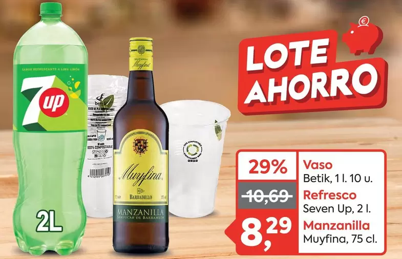 Manzanilla - Vaso Betik, Refresco Seven Up