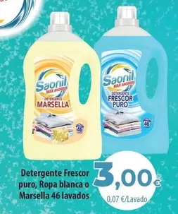 Saonil - Detergente Frescor Puro, Ropa Blanca O Marsella