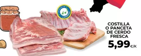 Costilla O Panceta De Cerdo Fresca
