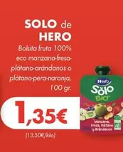 Solo De Hero - Bolsita Fruta 100% Eco Manzana-Fresa- Platano-Arandanos O Platano-Pera-Naranja