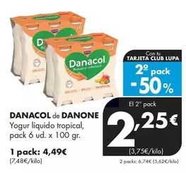 Danacol De Danone - Yogur Líquido Tropical