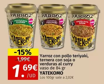 Yatekomo - Yarroz Con Pollo Teriyaki, Ternera Con Soja O Verduras Al Curry