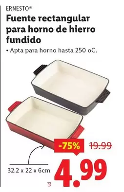 Ernesto - Fuente Rectangular Para Horno De Hierro Fundido