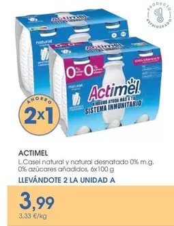 Actimel - L.casei Natural Y Natural Desnatado 0% M.G. 0% Azúcares Añadidos